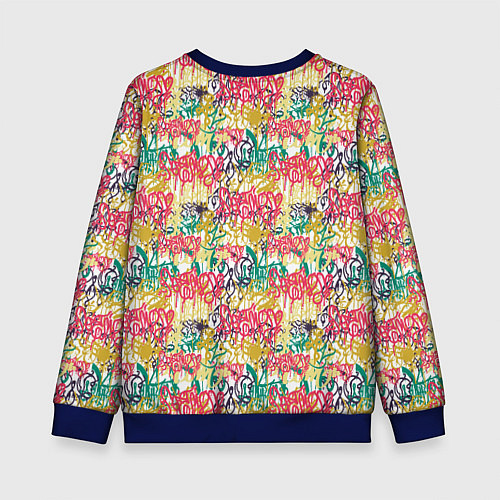Детский свитшот Граффити с подтёками / 3D-Синий – фото 2