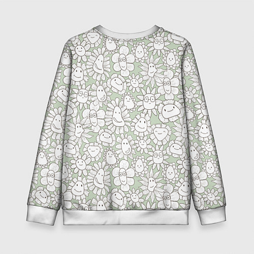 Детский свитшот Улыбающиеся цветы / 3D-Белый – фото 2