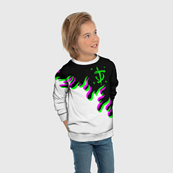 Свитшот детский Doom logo fire demon, цвет: 3D-белый — фото 2