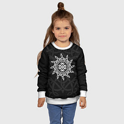 Свитшот детский Символика белобога в орнаменте, цвет: 3D-белый — фото 2