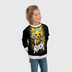 Свитшот детский Пикачу рокер с электрогитарой, цвет: 3D-белый — фото 2