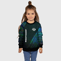 Свитшот детский Warframe glitch blue, цвет: 3D-черный — фото 2