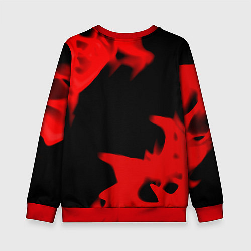 Детский свитшот Ведьмак лого огонь / 3D-Красный – фото 2