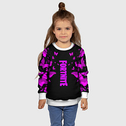 Свитшот детский Fortnite buterfly neon, цвет: 3D-белый — фото 2