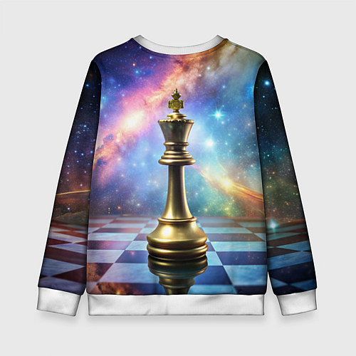 Детский свитшот Золотой король - шахматы / 3D-Белый – фото 2