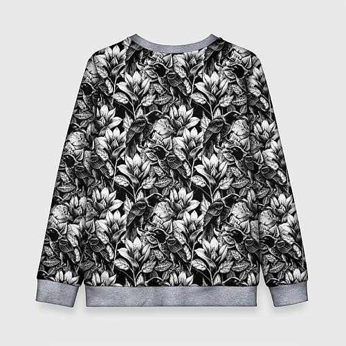 Детский свитшот Вороны в цветах / 3D-Меланж – фото 2