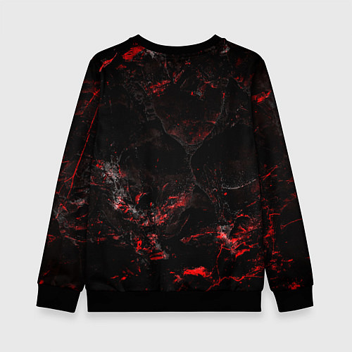 Детский свитшот Потертая красная текстура / 3D-Черный – фото 2