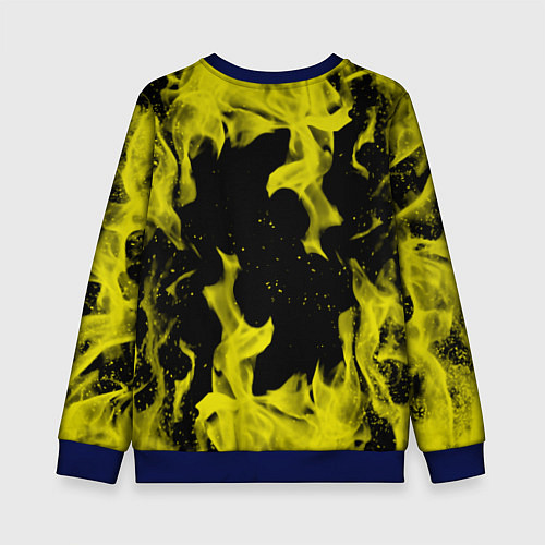 Детский свитшот PUBG жёлтый огонь / 3D-Синий – фото 2