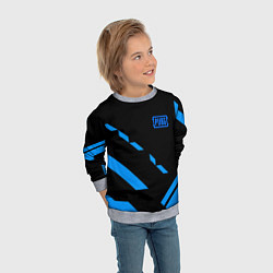 Свитшот детский PUBG blue geometry, цвет: 3D-меланж — фото 2