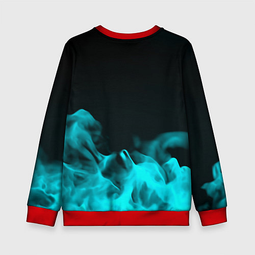 Детский свитшот Portal fire blue / 3D-Красный – фото 2