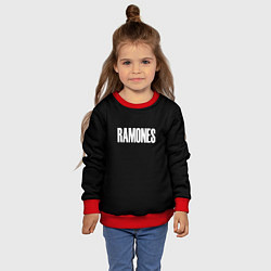 Свитшот детский Ramones white logo, цвет: 3D-красный — фото 2