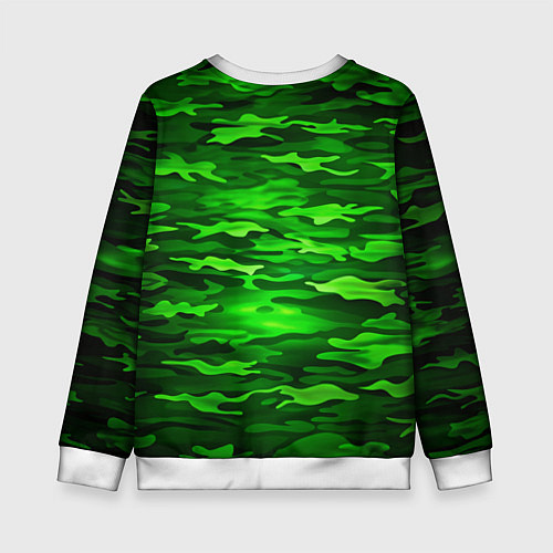 Детский свитшот Зелёные водоросли-камуфляж / 3D-Белый – фото 2