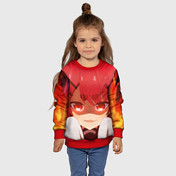 Свитшот детский Моя подруга олениха Нокотан Нэко Нэкоямада, цвет: 3D-красный — фото 2