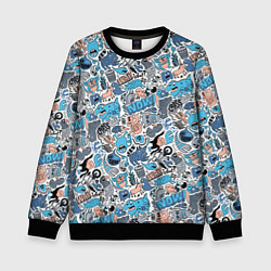 Свитшот детский Дудл животные и монстры, цвет: 3D-черный