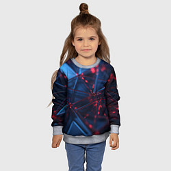 Свитшот детский Абстрактные треугольные элементы, цвет: 3D-меланж — фото 2