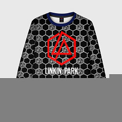 Свитшот детский Linkin park logo pattern, цвет: 3D-синий