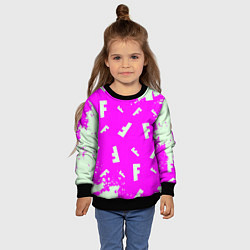 Свитшот детский Fortnite pattern pink, цвет: 3D-черный — фото 2