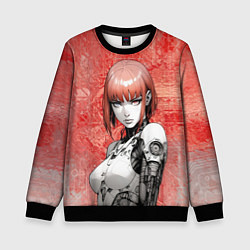 Свитшот детский Девушка-андроид с гетерохромией, цвет: 3D-черный