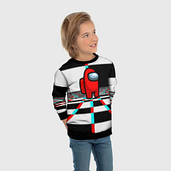 Свитшот детский Among us games optical chessboard, цвет: 3D-черный — фото 2