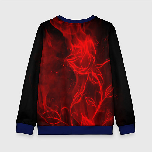 Детский свитшот Linkin park fire flower / 3D-Синий – фото 2