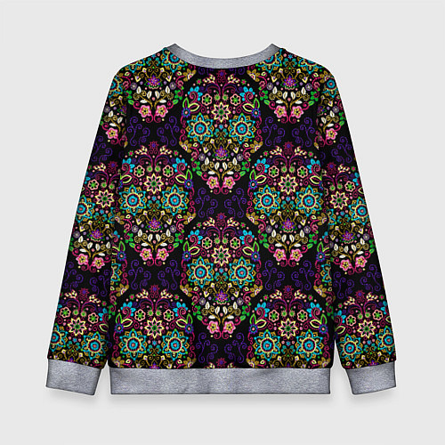 Детский свитшот Узорчатый черепной орнамент / 3D-Меланж – фото 2