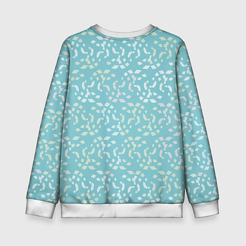 Детский свитшот Мозаика на голубом / 3D-Белый – фото 2