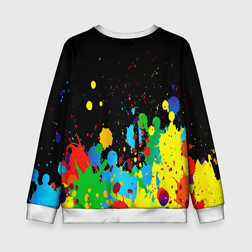 Детский свитшот Fallout цветные краски / 3D-Белый – фото 2