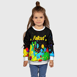Свитшот детский Fallout цветные краски, цвет: 3D-белый — фото 2
