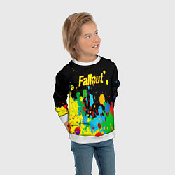 Свитшот детский Fallout цветные краски, цвет: 3D-белый — фото 2