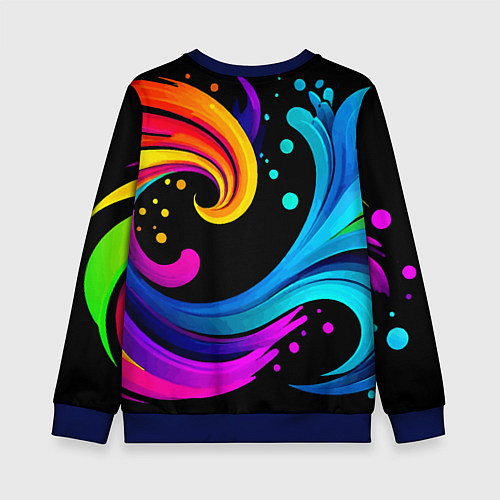 Детский свитшот Joy wave - ai art fantasy / 3D-Синий – фото 2