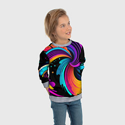 Свитшот детский Яркая красочная абстракция - нейроарт, цвет: 3D-меланж — фото 2