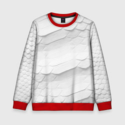 Свитшот детский Белая чешуя змеи, цвет: 3D-красный