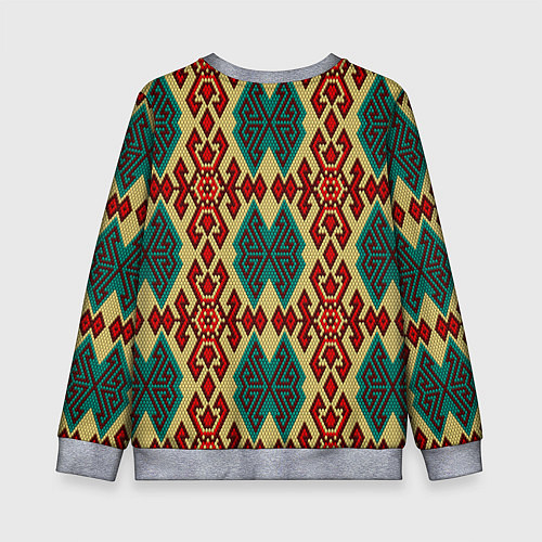 Детский свитшот Этнический паттерн с эффектом вышивки / 3D-Меланж – фото 2