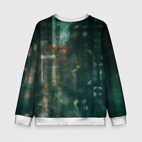 Детский свитшот Рыжая девушка с неоновыми татуировками / 3D-Белый – фото 2