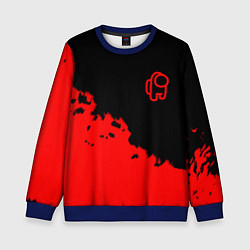 Свитшот детский Among us красные краски, цвет: 3D-синий
