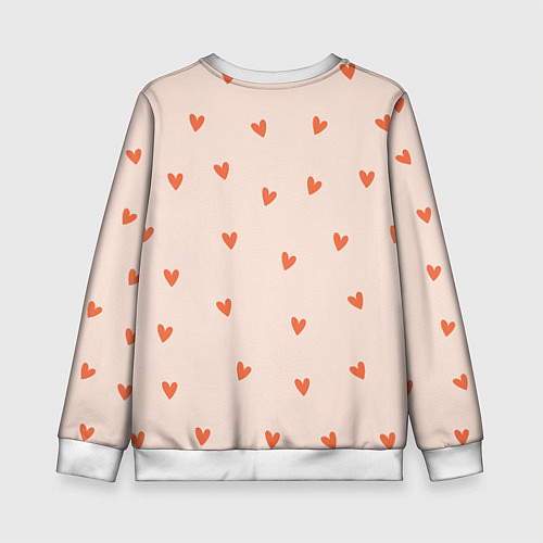 Детский свитшот Разбросанные сердца - паттерн / 3D-Белый – фото 2