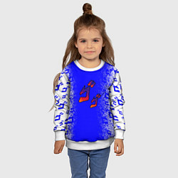 Свитшот детский Jojos bizarre adventure - синяя символига-лого, цвет: 3D-белый — фото 2