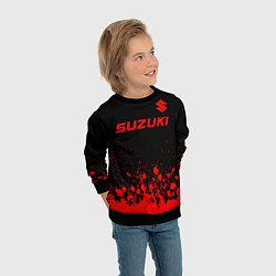 Свитшот детский Suzuki - red gradient посередине, цвет: 3D-черный — фото 2