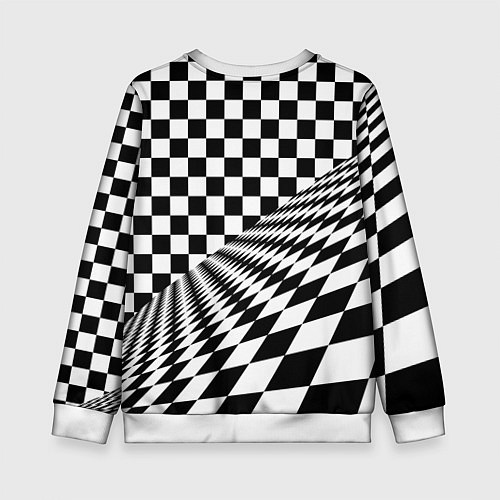 Детский свитшот Шахматная психоделика иллюзия / 3D-Белый – фото 2