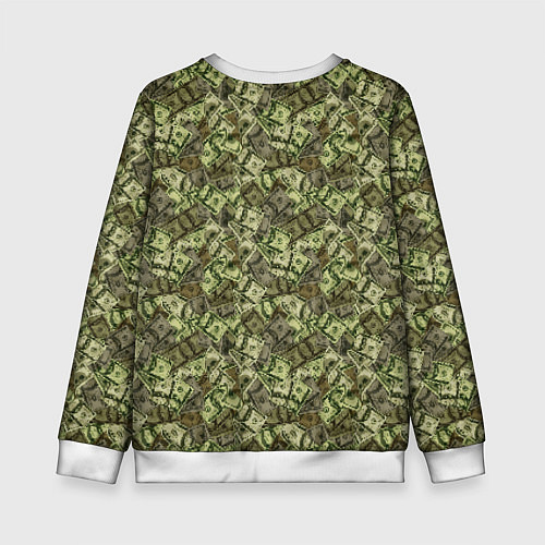 Детский свитшот Милитари деньги / 3D-Белый – фото 2