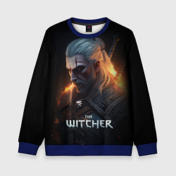 Свитшот детский The Witcher and fire, цвет: 3D-синий