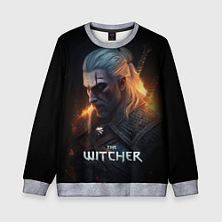 Свитшот детский The Witcher and fire, цвет: 3D-меланж