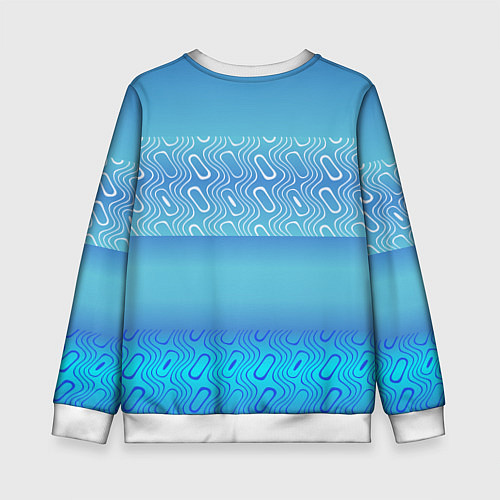 Детский свитшот Синие и белые волны / 3D-Белый – фото 2