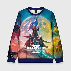 Свитшот детский Эскалация свободы Helldivers 2, цвет: 3D-синий