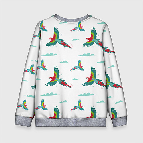 Детский свитшот Пара летящих попугаев ара / 3D-Меланж – фото 2