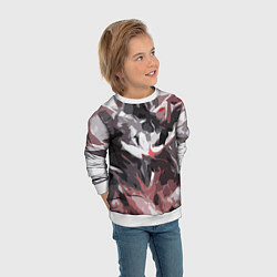 Свитшот детский Абстрактный узор черно-серый, цвет: 3D-белый — фото 2