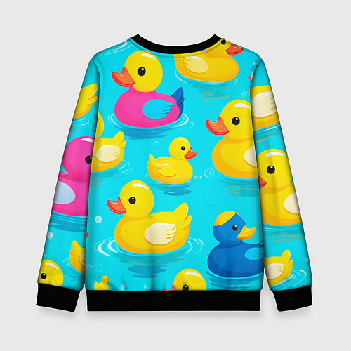 Детский свитшот Плавающие уточки / 3D-Черный – фото 2