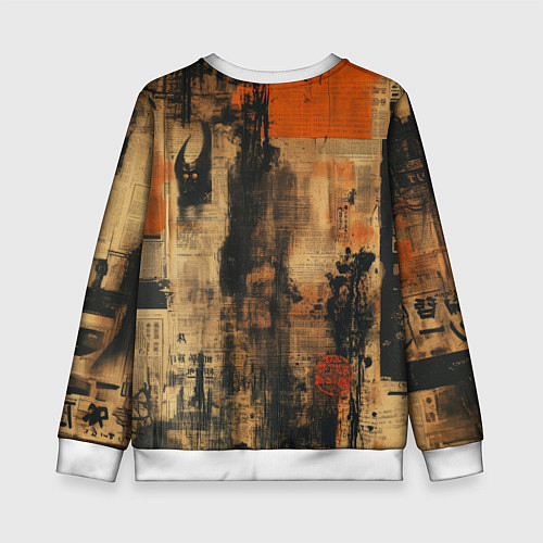 Детский свитшот Девушка на газете / 3D-Белый – фото 2