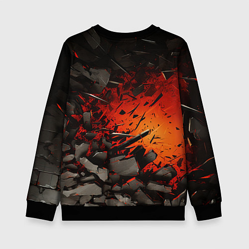 Детский свитшот Warhammer 40000 space marine 2 взрыв камней / 3D-Черный – фото 2