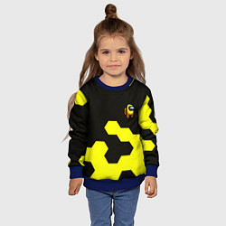 Свитшот детский Амонг ас текстура броня, цвет: 3D-синий — фото 2